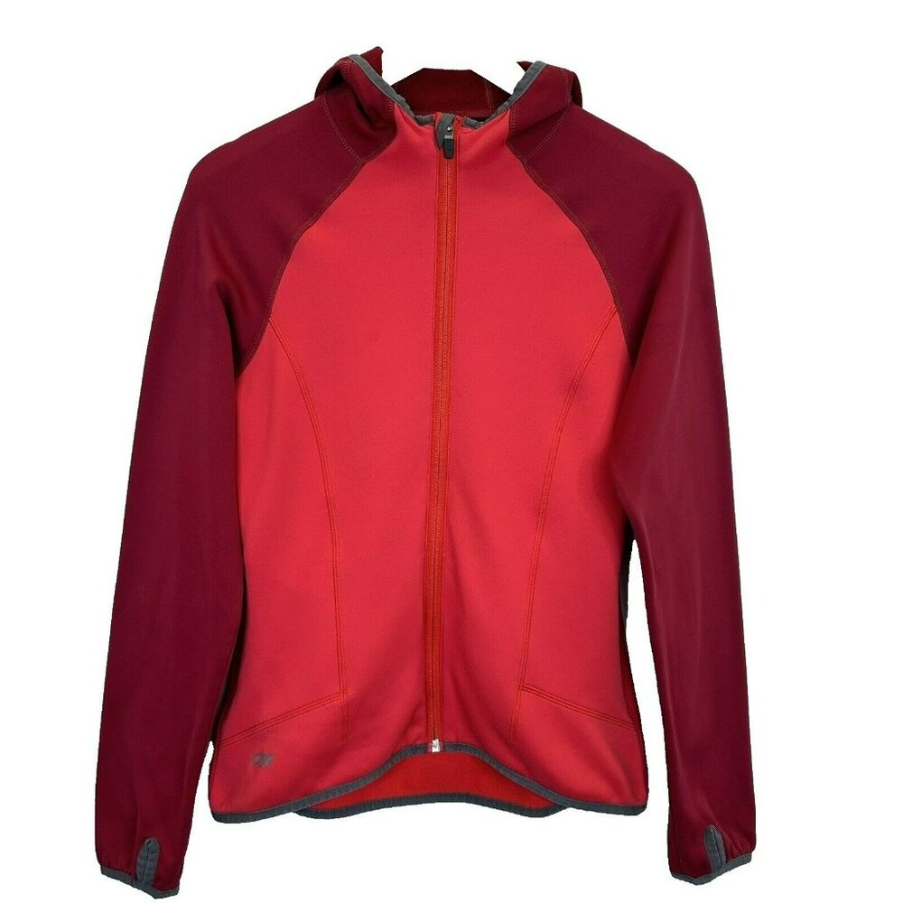 Outdoor Research Jacket Womens Size Medium Red Full Zip Hood Outdoor Hiking